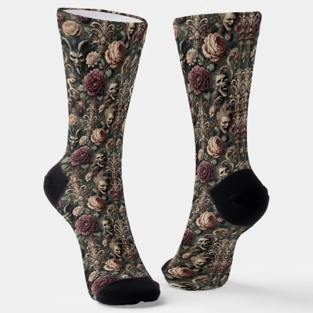 Spuk Harmonik - Gothic Viktorianisch Tapestry Socken (Gewinkelt)