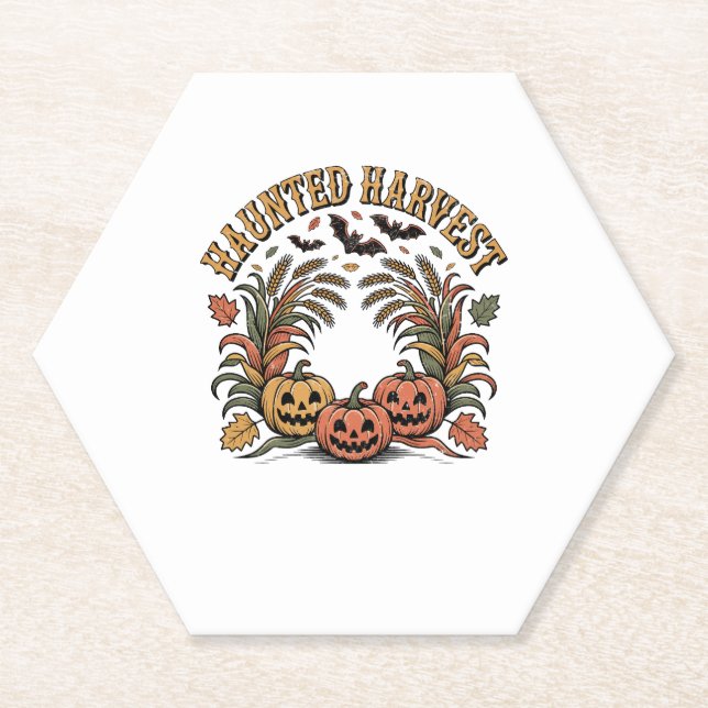 Spuk Harvest Retro Halloween Pumpkin Untersetzer (Vorderseite)