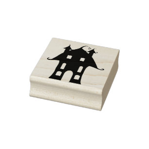 Spuk Haus 4 Silhouetten Kunst Briefmarke Gummistempel