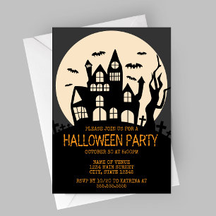 Spuk Haus am Halloween-Party Hill Einladung