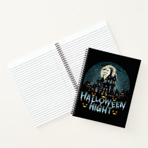 Spuk Haus, Beängstigende Halloween-Nacht Notizbuch