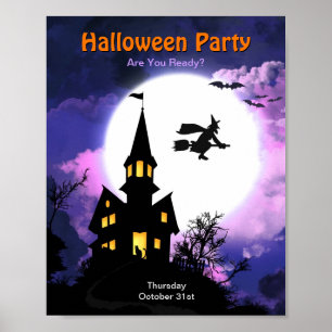 Spuk Haus Beängstigendes Halloween-Party Poster