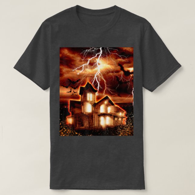 Spuk Haus Blitz und Thunder T-Shirt (Design vorne)