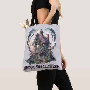 Spuk Haus Creepy Spooky Lila Green Halloween Tasche