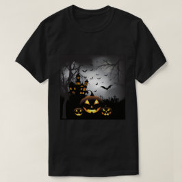 Spuk Haus des Halloweengraveyardszenen-Kürbises T-Shirt