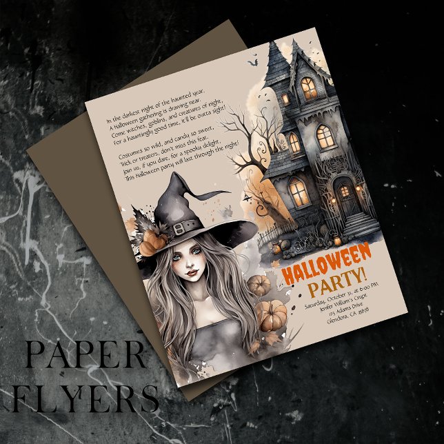 Spuk Haus | Einladung von Hexenmeistern Flyer (Exceptional value: budget-friendly Halloween invitations for memorable events and cost saving!)