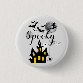 Spuk Haus Flying Hexe Spooky Halloween Button