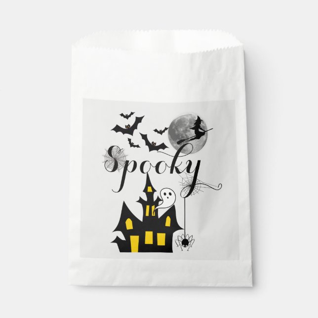 Spuk Haus Flying Hexe Spooky Halloween Geschenktütchen (Vorderseite)