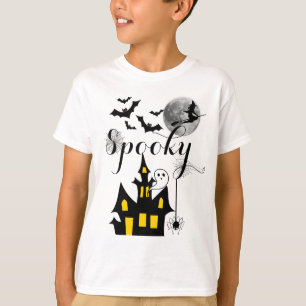 Spuk Haus Flying Hexe Spooky Halloween T-Shirt
