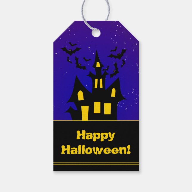 Spuk Haus glücklich Halloween Pop von Geschenkanhänger (Vorderseite)