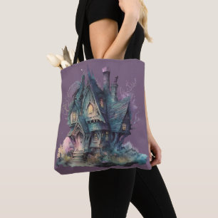 Spuk Haus griechisch grün rosa Halloween Tasche