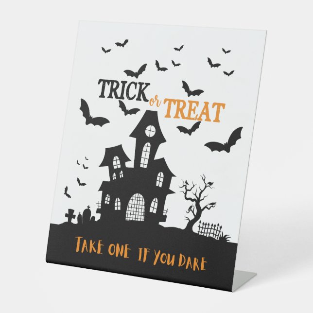 Spuk Haus Halloween Dosenschild Beutel Sockelschild (Vorderseite)