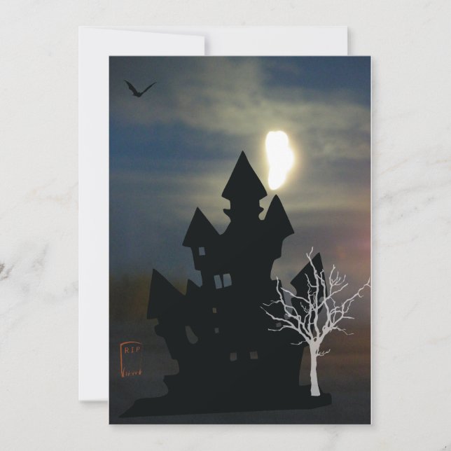 Spuk Haus Halloween Einladung (Vorderseite)