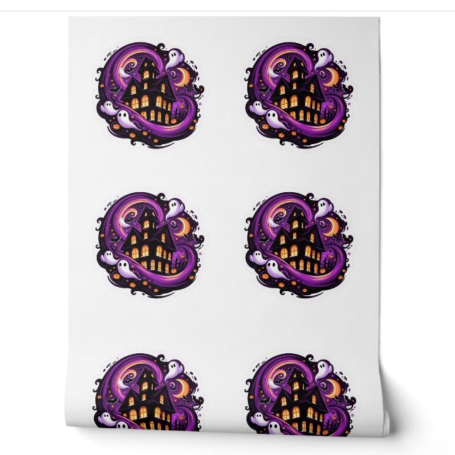 Spuk Haus Halloween Spooky Geister Bats Pumpkin Tapete (Abrollen)