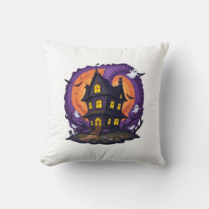 Spuk Haus Halloween Spooky Gothic Mansion Bats Kissen