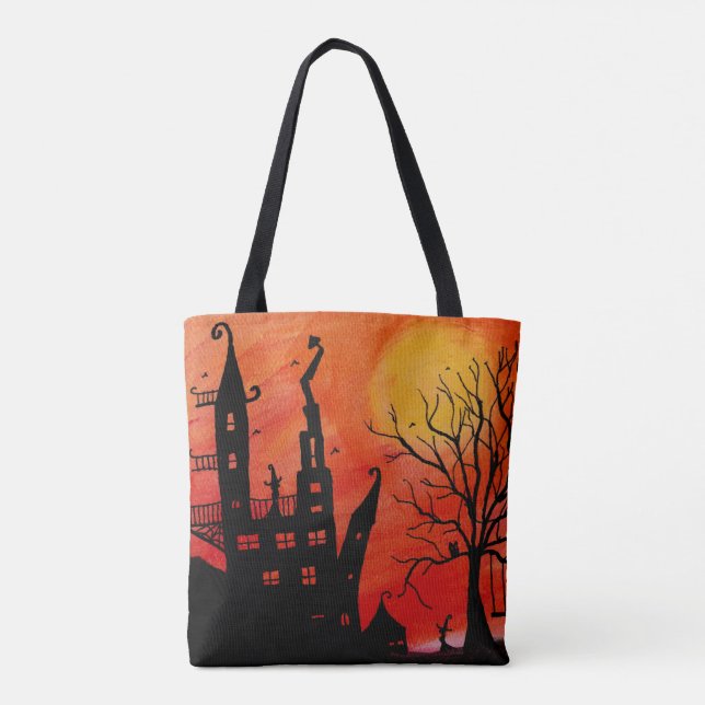 Spuk Haus Halloween Totbeutel Tasche (Rückseite)