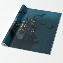 Spuk Haus Halloweens, toter Baum, Mond und