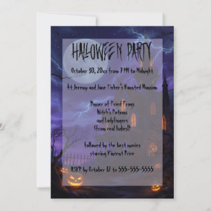 Spuk Haus im Halloween-Party der Stormy Night Einladung