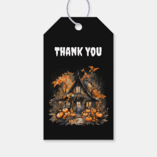 Spuk Haus mit Pumpkins Halloween Vielen Dank Geschenkanhänger