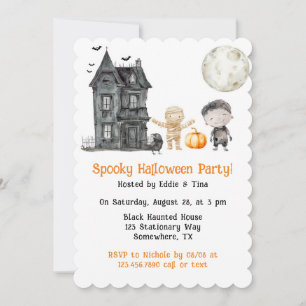 Spuk Haus Mummy and Friends Halloween-Party Einladung