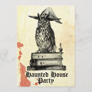 Spuk Haus Party Hexenkuhu Vintag Einladung