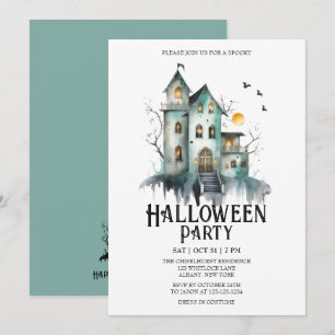 Spuk Haus Spooky Kostüm Minze Halloween-Party Einladung