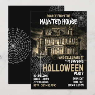 Spuk Haus Thema, Escape Room, Halloween-Party Einladung