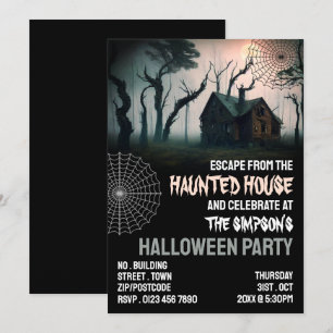 Spuk Haus Thema, Escape Room, Halloween-Party Einladung