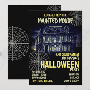 Spuk Haus Thema, Escape Room, Halloween-Party Einladung