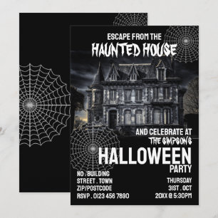 Spuk Haus Thema, Escape Room, Halloween-Party Einladung