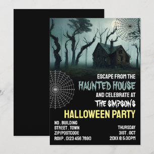Spuk Haus Thema, Escape Room, Halloween-Party Einladung