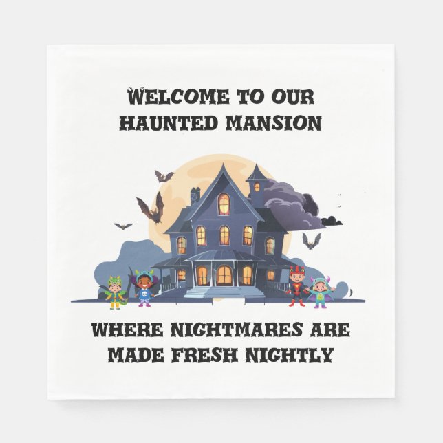 Spuk Haus um Mitternacht Serviette (Vorderseite)