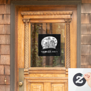 Spuk Haus und Fledermäuse Halloween Fensteraufkleber