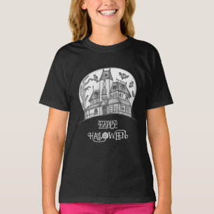 Spuk Haus und Fledermäuse Halloween T-Shirt