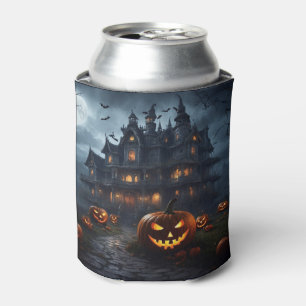 Spuk Haus und Jack-O-Lanterns Dosenkühler