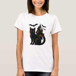 Spuk Haus und Katze T-Shirt