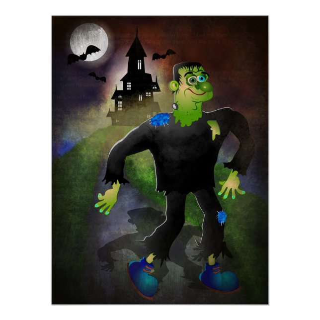 Spuk Haus und Niedliches Monster Poster (Vorderseite)