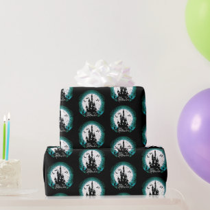 Spuk Haus Vollmond Fledermäuse Happy Halloween Geschenkpapier