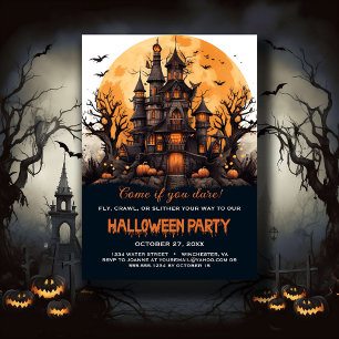 Spuk Hausmäntel Bäume Spooky-Halloween-Party Einladung