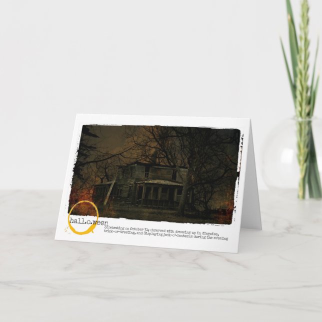 Spuk Hausphotographie Halloweens Karte (Vorderseite)