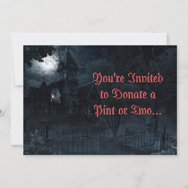 Spuk Herrenhaus Einladung (Vorderseite)