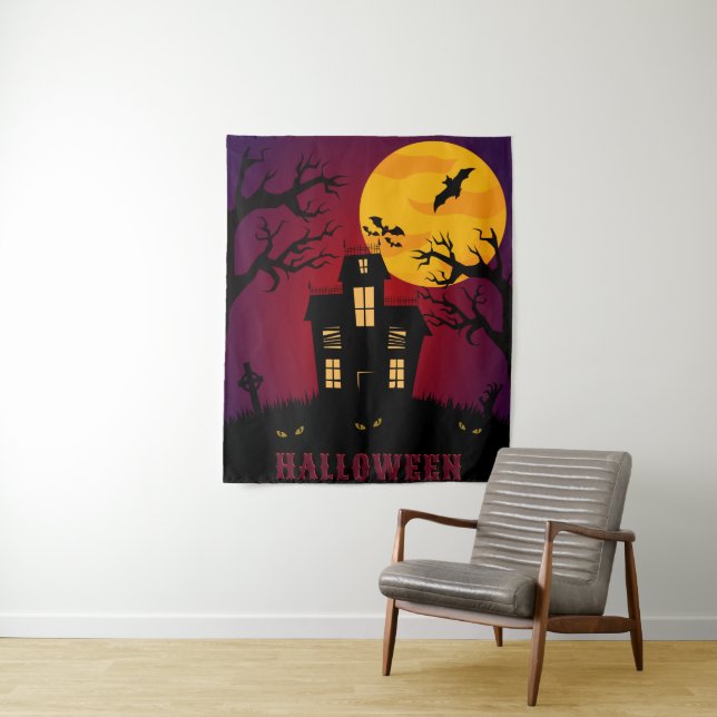 Spuk Herrenhaus Halloween Wandteppich (Beispiel)