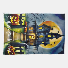 Spuk Hollow und Mond Geschirrtuch