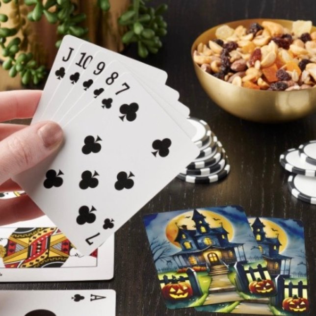 Spuk Hollow und Mond Spielkarten (Poker cards easy to shuffle, smooth card stock. Dimensions: 2.5" x 3.5”. 

)