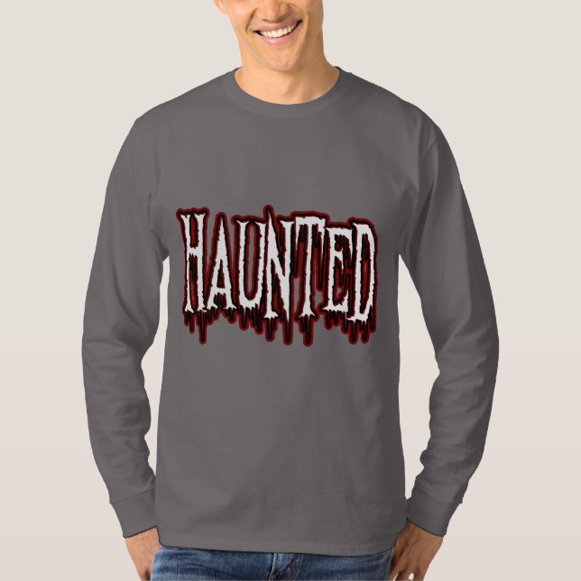 Spuk Horror Tropfen Typografie T-Shirt (Vorderseite)