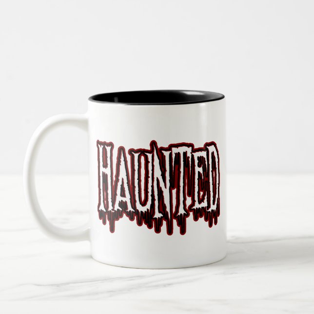 Spuk Horror Tropfen Typografie Zweifarbige Tasse (Links)