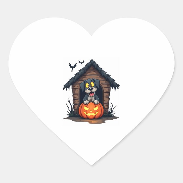 Spuk Hound House Herz-Aufkleber (Vorderseite)