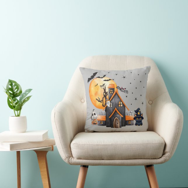 Spuk House Ghosts Full Moon Greon Halloween Kissen (Stuhl )