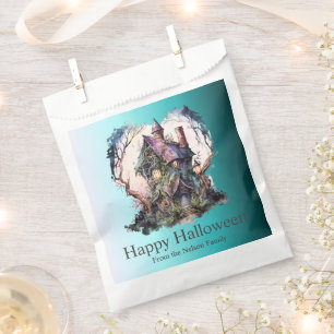 Spuk House Green Blue Ombre Happy Halloween Geschenktütchen