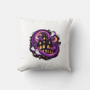 Spuk House Halloween Ghosts, Pumpkins & Bats Kissen